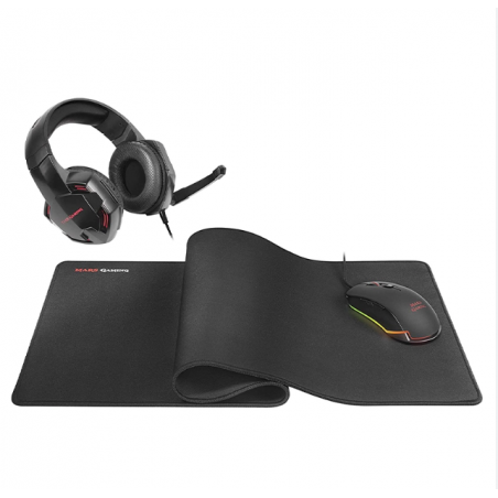 MARS GAMING MCPPRO - Combo 3en1 Sourie RGB +Tapis XL+Casque7.1