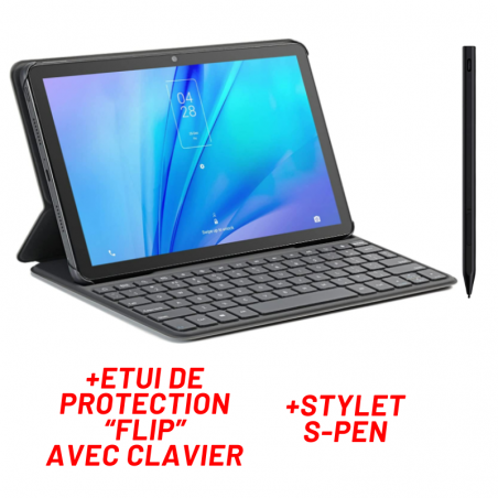 TABLETTE TCL TAB 10" GEN 2 4G / 4 GO / 64 GO / GRIS + ETUI DE PROTECTION "FLIP" AVEC CLAVIER + S-PEN Au Meilleur Prix En Tunisie